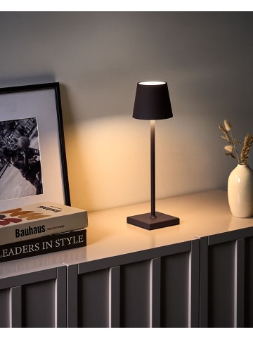 Beliani Tischlampe für den Außenbereich BACEIRO in Braun - (W) 10 x (H) 38 x (L) 10 cm