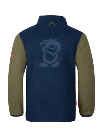 Trollkids Fleece Jacke "Oppdal XT" in Moosgrün/Goldgelb/Blau