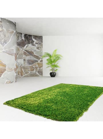 Kayoom Wohnzimmer Teppich – Hochflorteppich Diamond 725 in grün - rechteckig