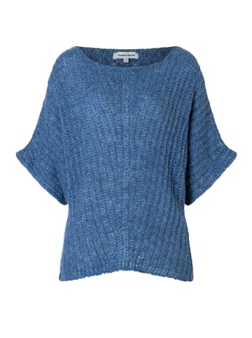 More & More leichter Rippstrick-Halbarmpullover in blue cloud