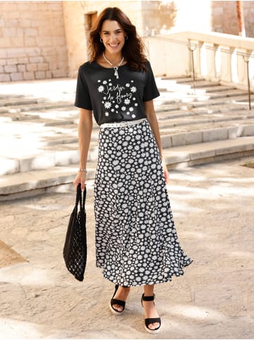 WITT WEIDEN Kurzarm-Shirt in schwarz-ecru