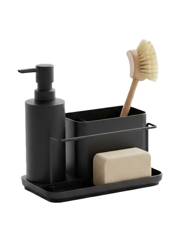 relaxdays Spülbecken-Organizer Set in Schwarz