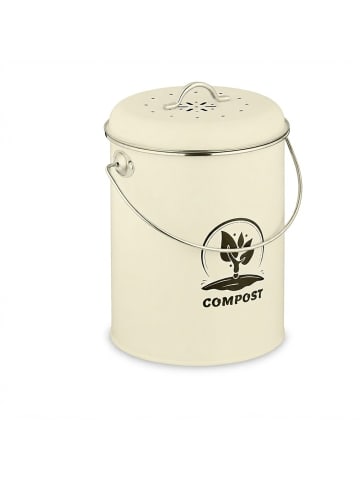 relaxdays Komposteimer in Creme - 5,5 Liter