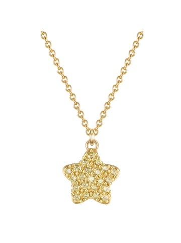 Glanzstücke München Halskette Stern Sterling Silber Zirkonia in gelbgold