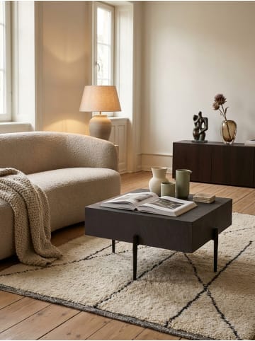 KADIMA DESIGN Couchtisch 64x64x35 cm Steinoptik / Metall Sofatisch Anthrazit