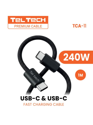 Wisam Teltech Pd Kabel E-Marker geflochten USB-C - USB-C 240W 1m schwarz