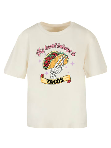 F4NT4STIC Ladies Everyday Tee Anti Valentinstag My Herz belongs to tacos in Whitesand