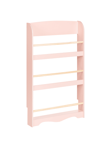Beliani Bücherregal LILOET in Rosa/Braun - (W) 60 x (H) 100 x (L) 12 cm