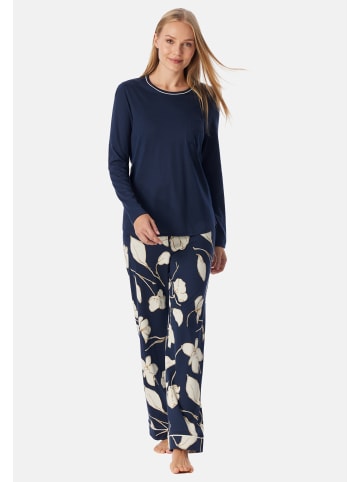 Schiesser Schlafanzug Comfort Nightwear in Deep sea blue
