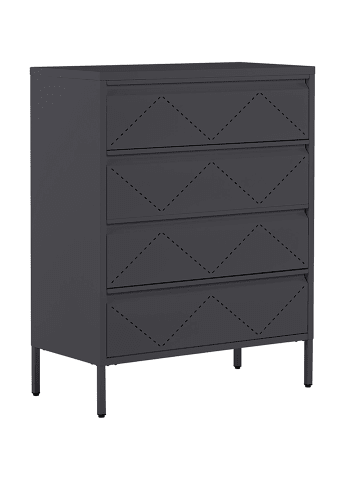 Beliani Büroschränke MATANA in Schwarz - (W) 80 x (H) 102 x (L) 40 cm