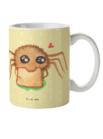 Mr. & Mrs. Panda Kaffeebecher Spinne Agathe Sandwich ohne Spruch in Gelb Pastell