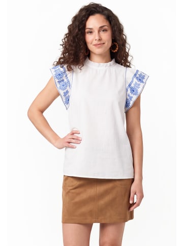 usha FESTIVAL Women Blouse in White Blue