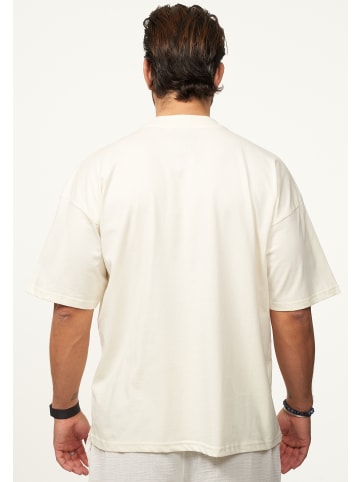 SOULSTAR T-Shirt - mit Stickerei Oversize-Fit Kurzarm Shirt mit Crew-Neck in Ecru