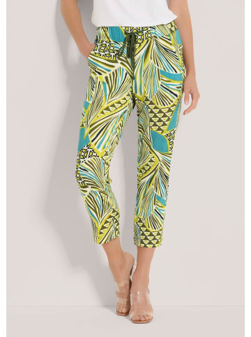 MADELEINE Farbige Schlupfhose mit grafischem Print in khaki / multicolor