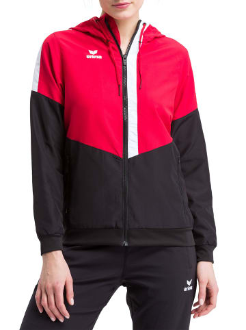 erima Squad Tracktop Jacke mit Kapuze in rot/schwarz/weiss