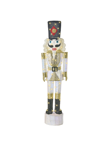 Beliani LED Deko STOROVAN in Gold/Weiß/Schwarz - (W) 36 x (H) 152 x (L) 36 cm