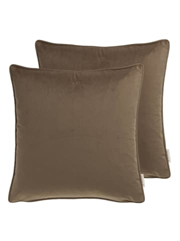 Tom Tailor TT Kissenhülle 2er Set VelvetSignature 45 x 45 cm in Braun