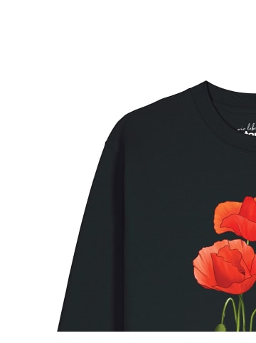 wat? Apparel Sweatshirt Poppy Flowers in Schwarz