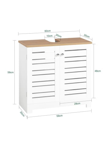 SoBuy Unterschrank in Reinweiß - (W) 30 x (H) 59 x (L) 59 cm
