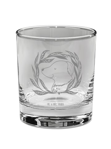 Mr. & Mrs. Panda Whisky Glas Hund Blumen ohne Spruch in Transparent