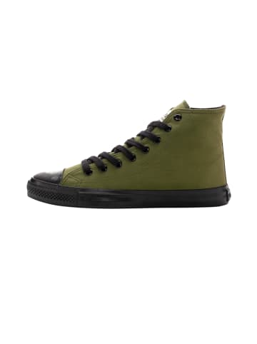 ethletic Canvas Sneaker Black Cap Hi Cut in camping green jet black