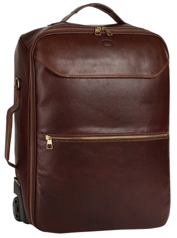piké Trolley Handgepäck echt Leder in braun