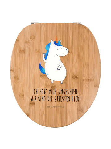 Mr. & Mrs. Panda Motiv WC Sitz Einhorn Mann mit Spruch in Braun