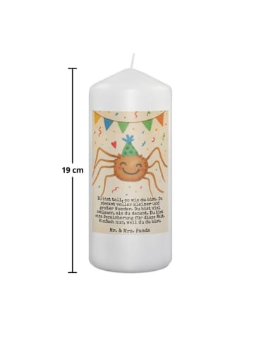 Mr. & Mrs. Panda Kerze Spinne Agathe Party Design mit Spruch in Weiß