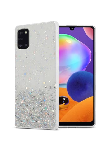 cadorabo Hülle für Samsung Galaxy A31 Glitter in Transparent mit Glitter