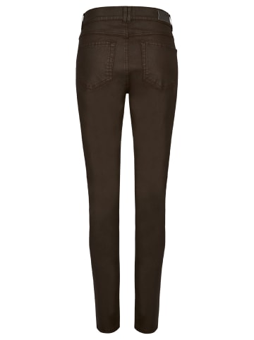 ANGELS  Lederimitathose Hose Skinny Button mit Lederoptik in dunkelbraun