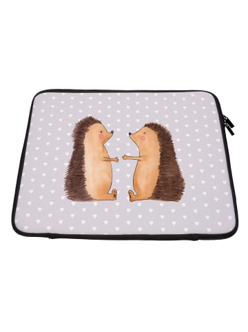 Mr. & Mrs. Panda Laptophülle Igel Liebe ohne Spruch in Grau Pastell