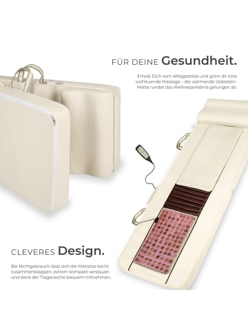 tectake Shiatsu-Massagematratze  186,5 x 60 x 11 cm, beige