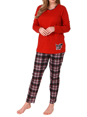 NORMANN Pyjama lang Karohose - 69297 in rot