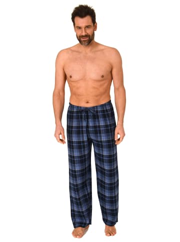 NORMANN Flanell Schlafanzug Pyjama Hose Karo - 76524 in marine