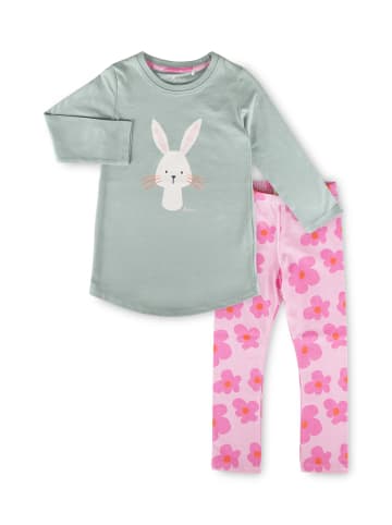 Sigikid Pyjama Nachtwäsche in salbeigrün/pink