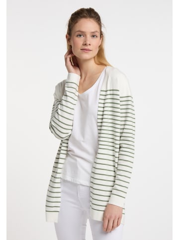 DreiMaster Maritim Cardigan in Wollweiss Oliv