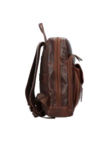 Greenburry Rugged Business-Rucksack Leder 39 cm Laptopfach in brown