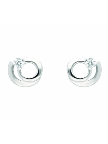 Adeliás Damen 925 Silber Ohrringe / Ohrstecker mit Zirkonia in silber