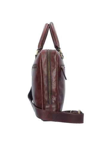 Leonhard Heyden Cambridge Aktentasche Leder 37 cm Laptopfach rotbraun