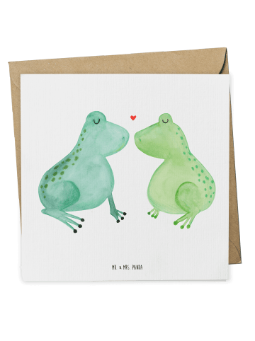 Mr. & Mrs. Panda Deluxe Karte Frosch Liebe ohne Spruch in Weiß