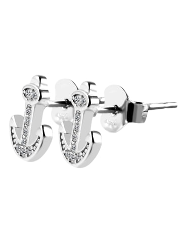 Adeliás Damen Ohrringe – Ohrstecker aus 925 Silber mit Zirkonia in silber