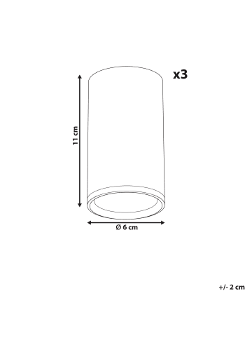Beliani 3-tlg Deckenleuchten BARCALA in Schwarz