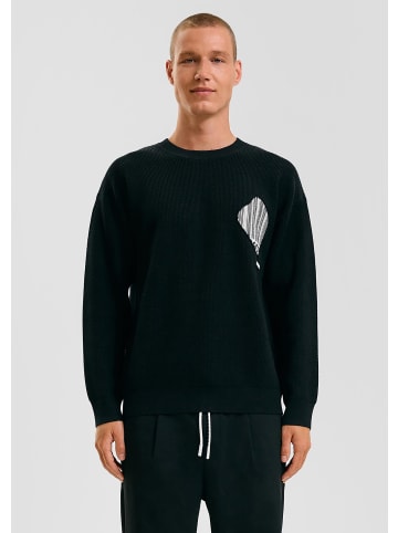 QS Strickpullover langarm in Schwarz