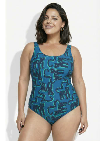 Ulla Popken Badeanzug in mittelblau