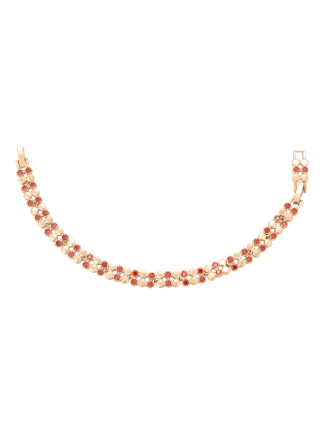 faina Women Crystal-Studded Bracelet in Rose Gold Orange