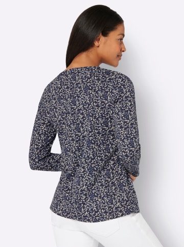 Sieh an! Langarm-Shirt in marine-rauchblau-bedruckt