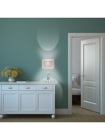 relaxdays 2 x Nachttischlampe in Grau/ Silber - (H)53 x Ø 29,5 cm