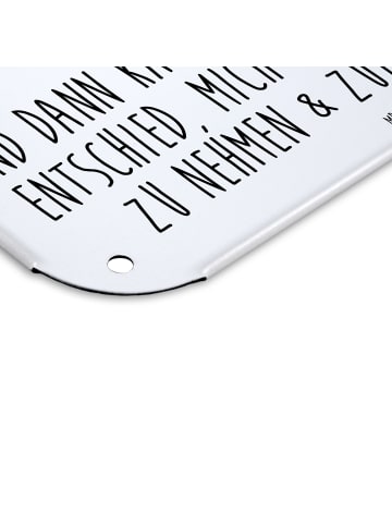 Mr. & Mrs. Panda Blechschild Seekuh Happy mit Spruch in Weiß