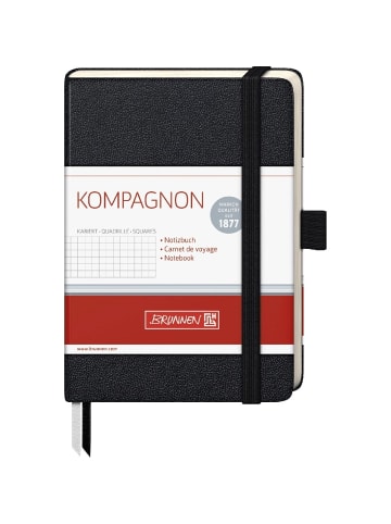 BRUNNEN Notizbuch Kompagnon Klassik A6 kariert 96 blatt 80g/qm schwarz