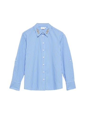 comma Bluse in blau weiß